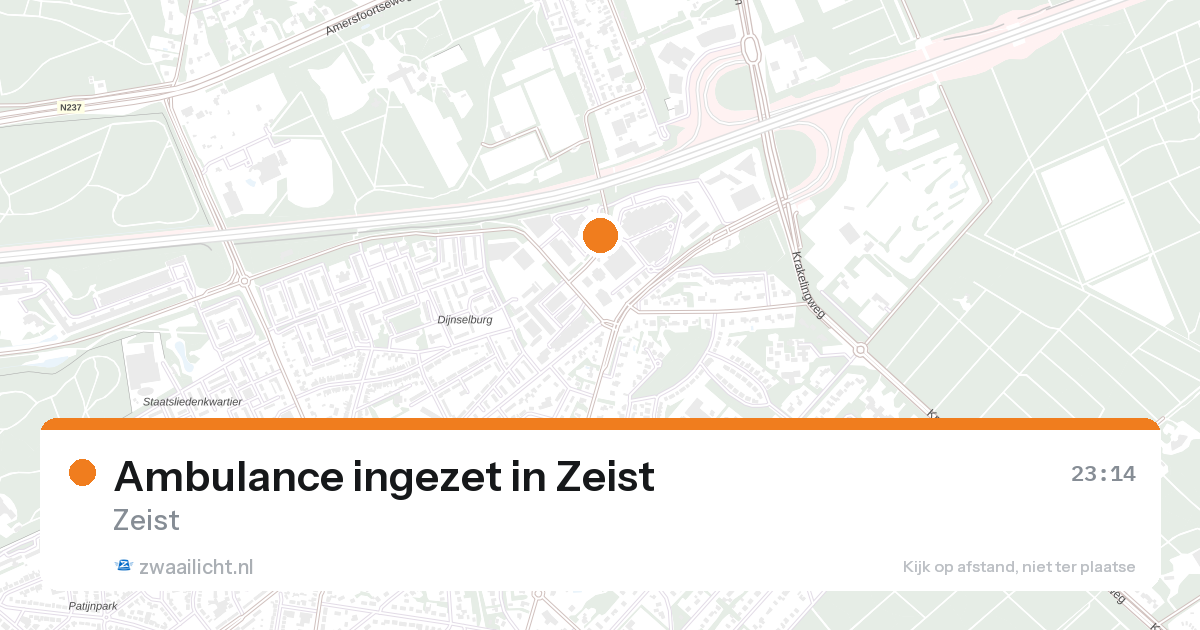Ambulance ingezet in Zeist — 26 aug 2026