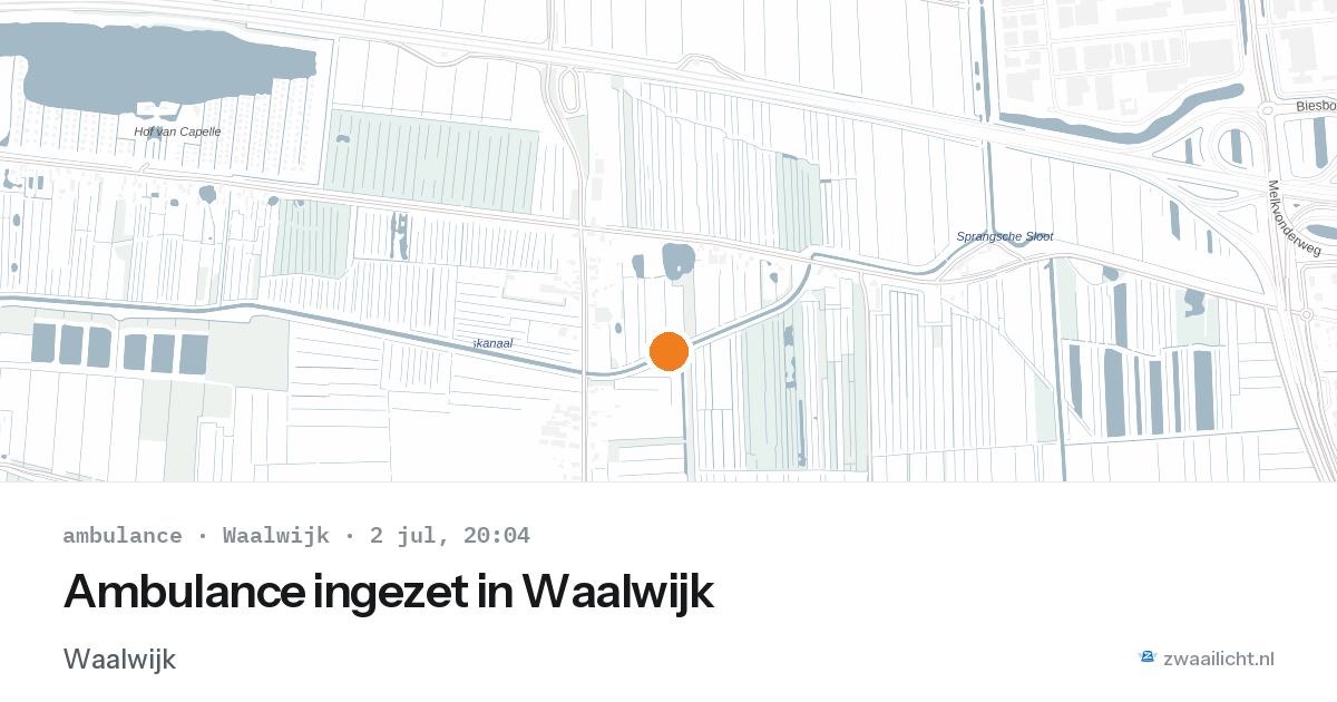 Ambulance ingezet in Waalwijk — 2 jul 2026