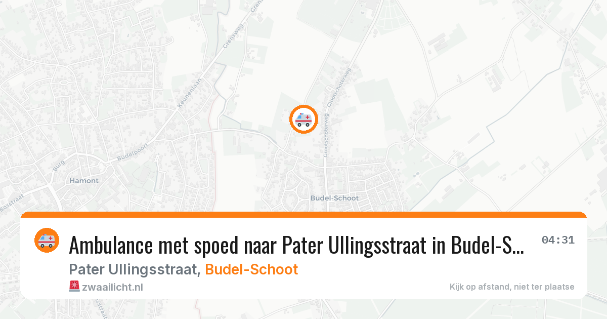 Ambulance met spoed naar Pater Ullingsstraat in Budel-Schoot — 28 jul 2026