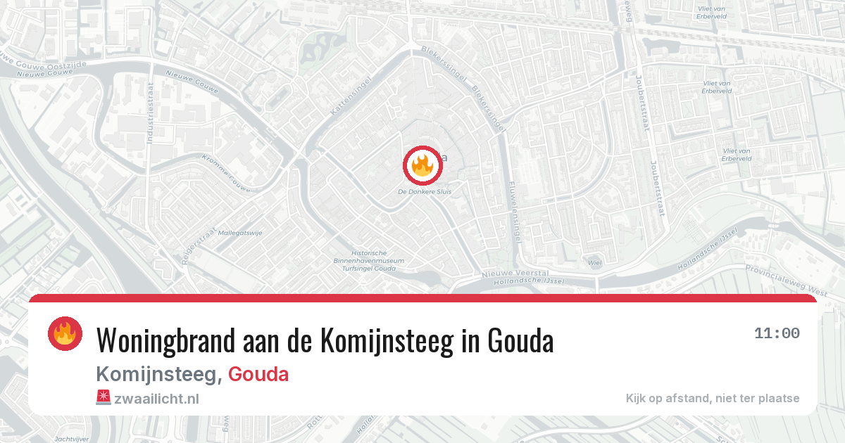 Woningbrand aan de Komijnsteeg in Gouda — 2 jul 2026