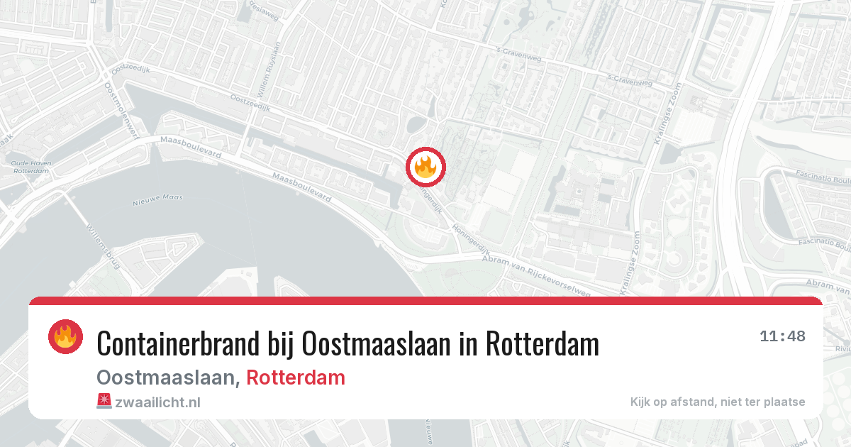 Containerbrand bij Oostmaaslaan in Rotterdam — 5 jun 2026