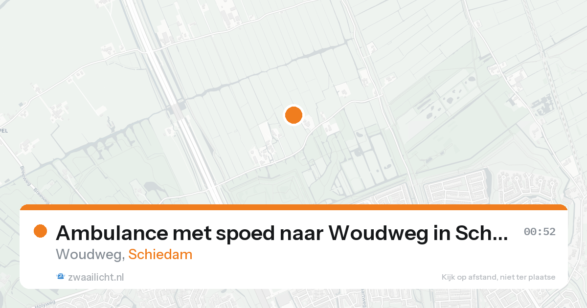 Ambulance met spoed naar Woudweg in Schiedam — 25 aug 2026