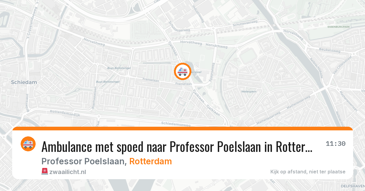 Ambulance met spoed naar Professor Poelslaan in Rotterdam — 3 aug 2026