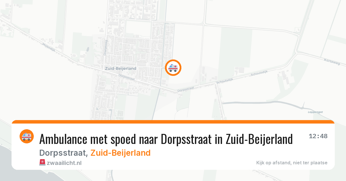 Ambulance met spoed naar Dorpsstraat in Zuid-Beijerland — 20 apr 2026