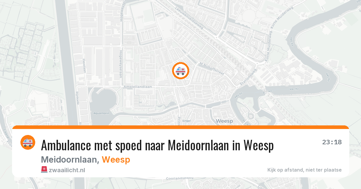 Ambulance met spoed naar Meidoornlaan in Weesp — 27 mrt 2026