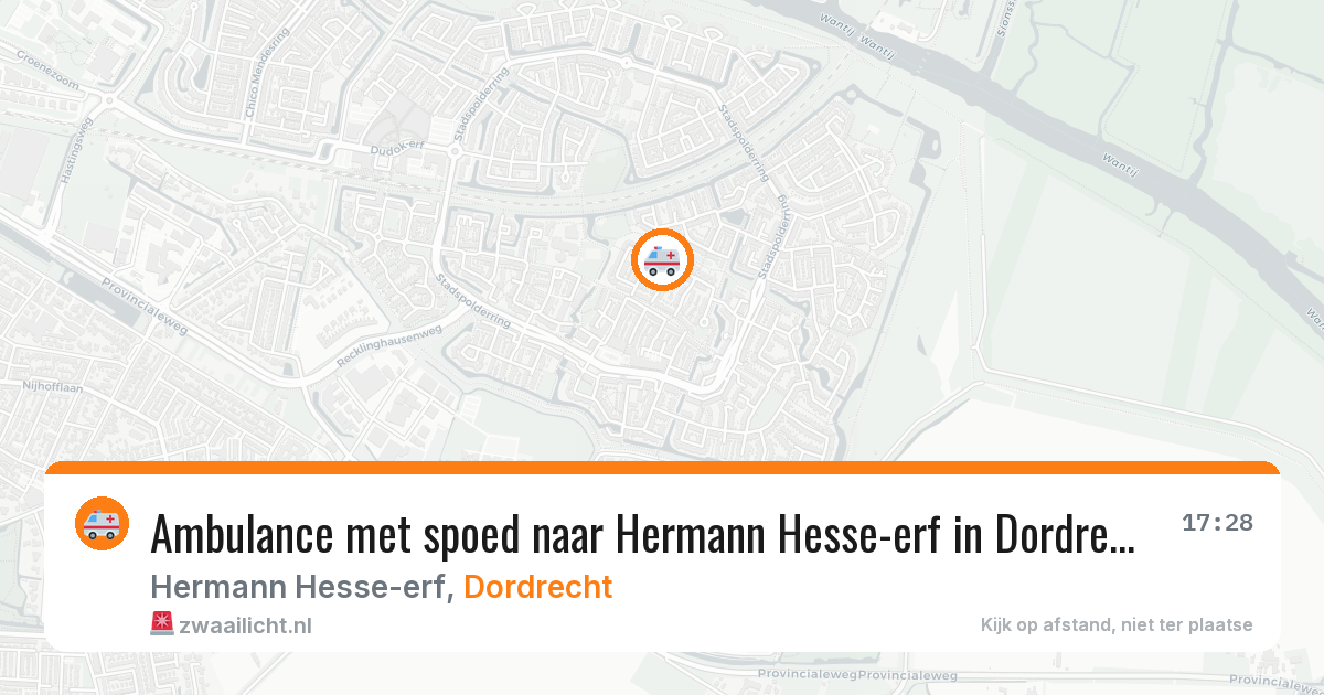 Ambulance met spoed naar Hermann Hesse-erf in Dordrecht — 16 jul 2026