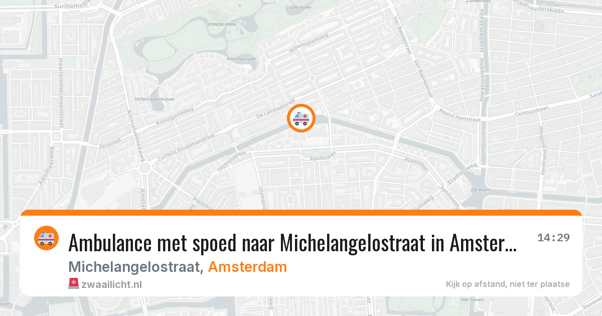 Ambulance met spoed naar Michelangelostraat in Amsterdam — 26 jun 2026
