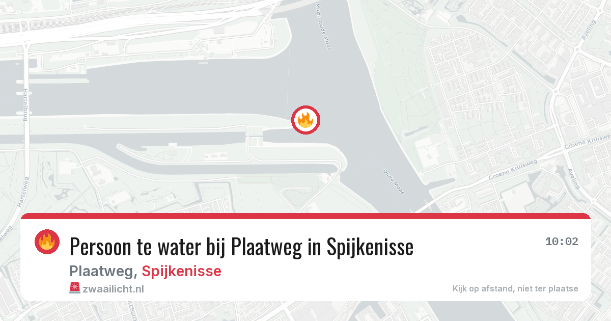 Persoon te water bij Plaatweg in Spijkenisse — 5 aug 2026