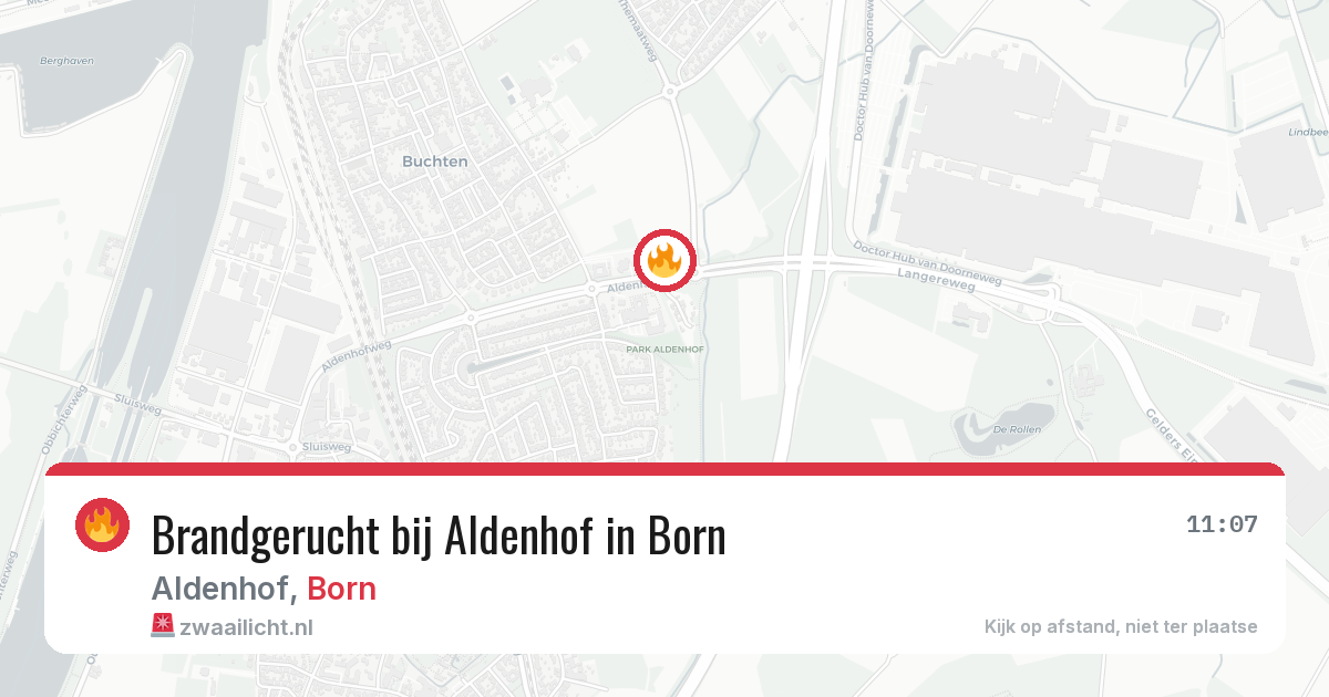 Brandgerucht bij Aldenhof in Born — 21 mrt 2026