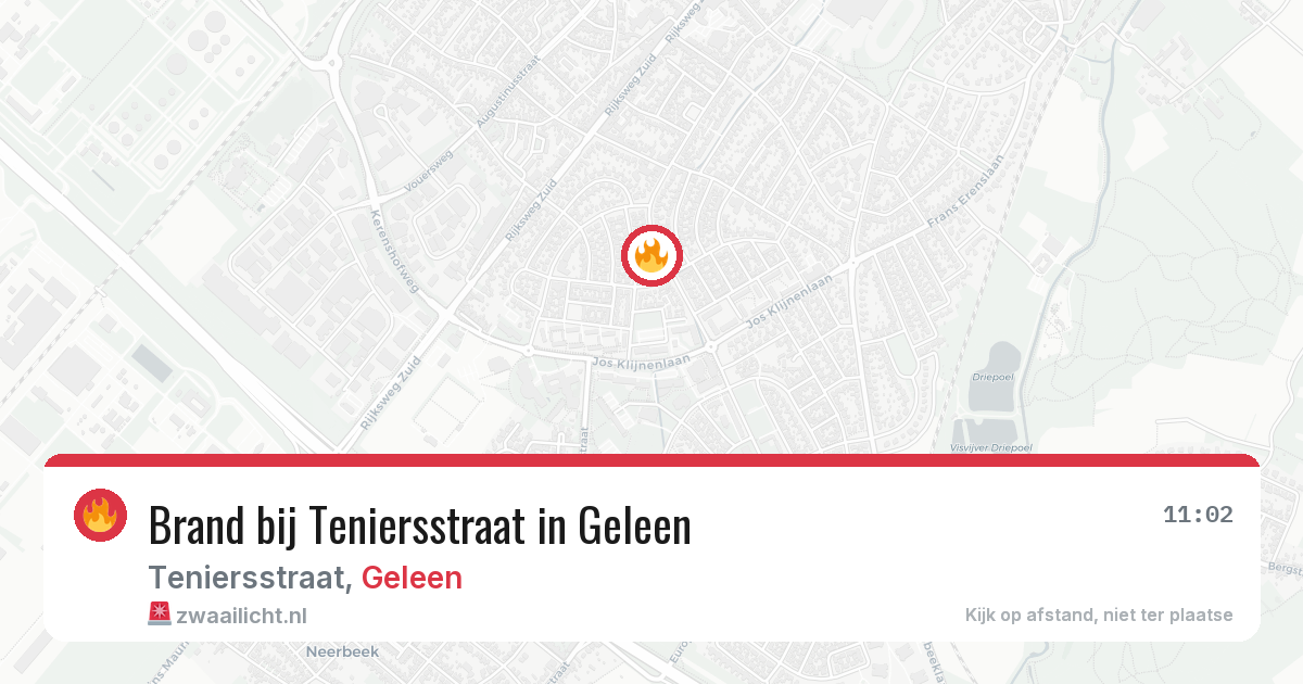 Brand bij Teniersstraat in Geleen — 27 jun 2026