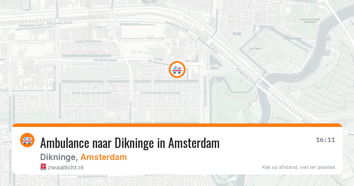 Ambulance naar Dikninge in Amsterdam — 14 aug 2026