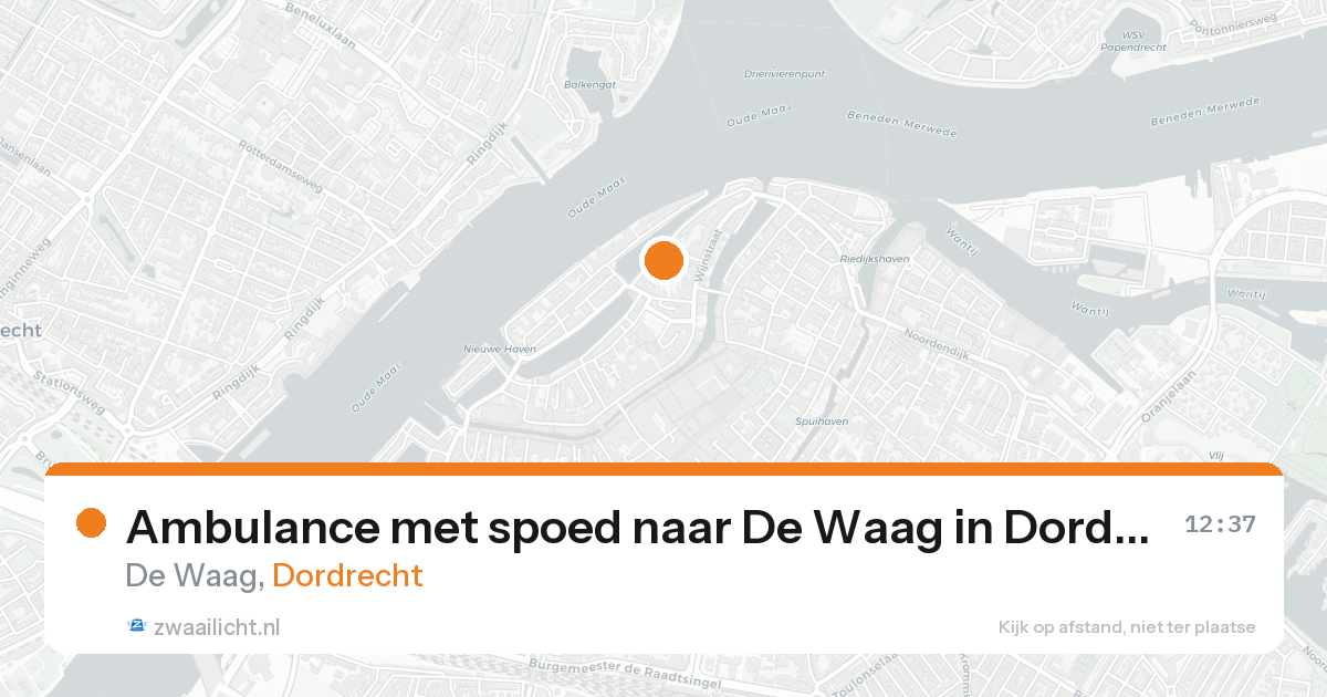 Ambulance met spoed naar De Waag in Dordrecht — 19 aug 2026
