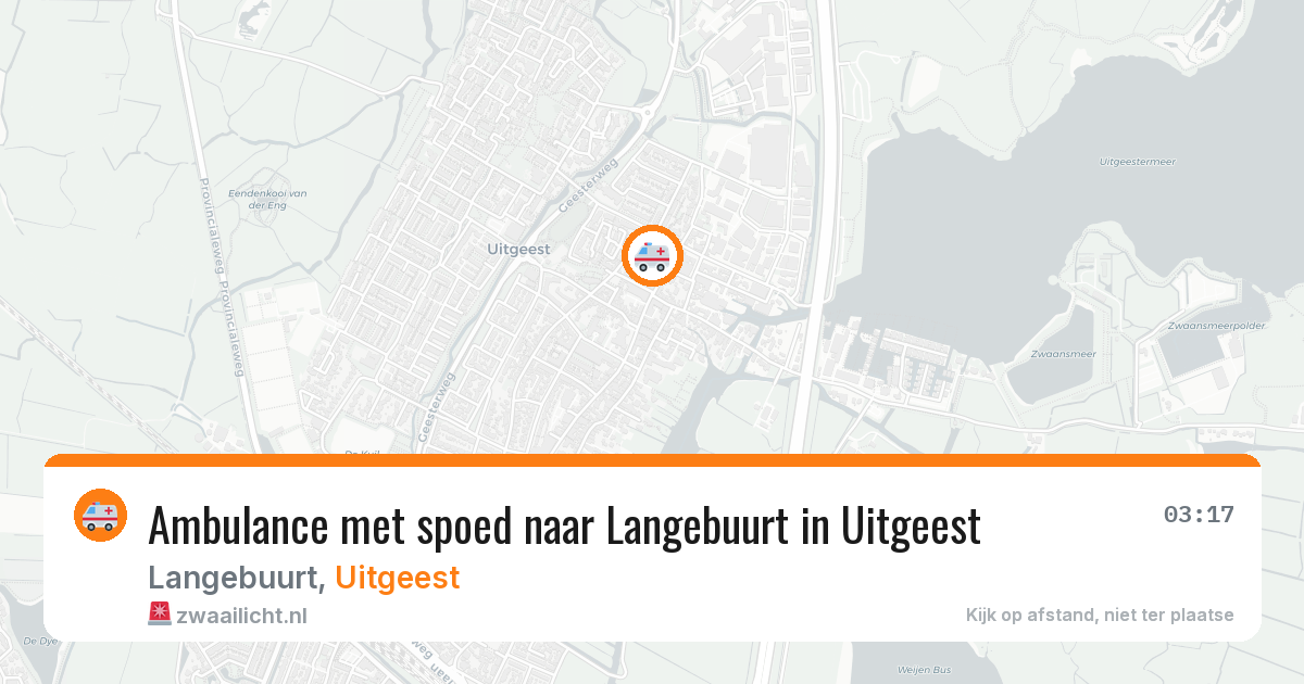 Ambulance met spoed naar Langebuurt in Uitgeest — 3 mei 2026