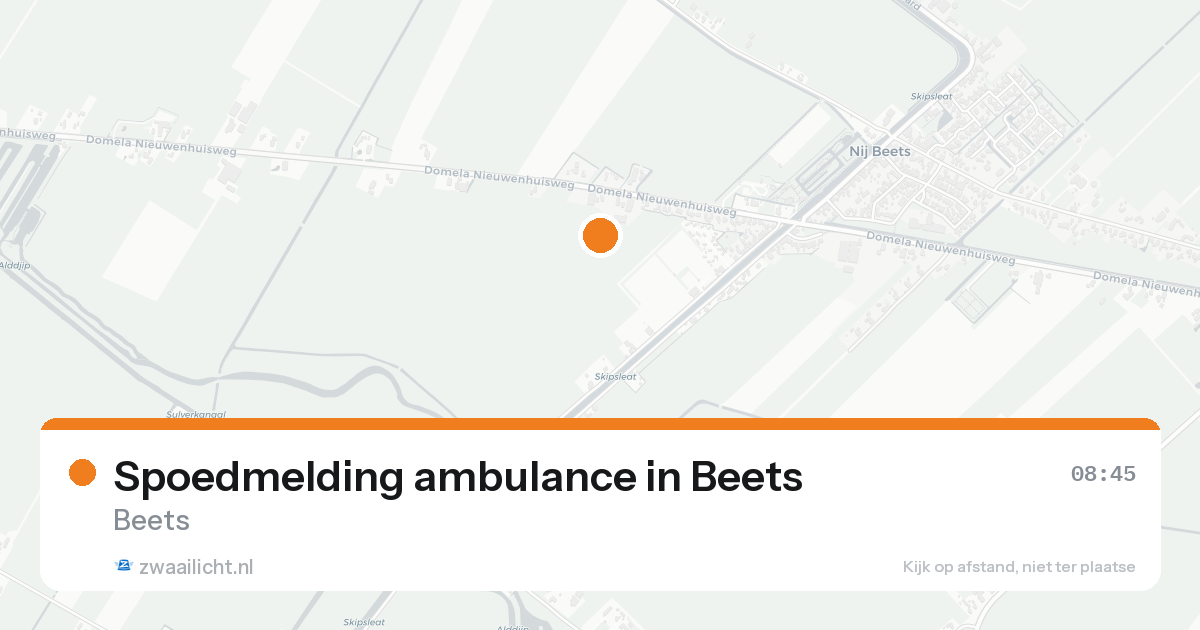 Spoedmelding ambulance in Beets — 22 aug 2026