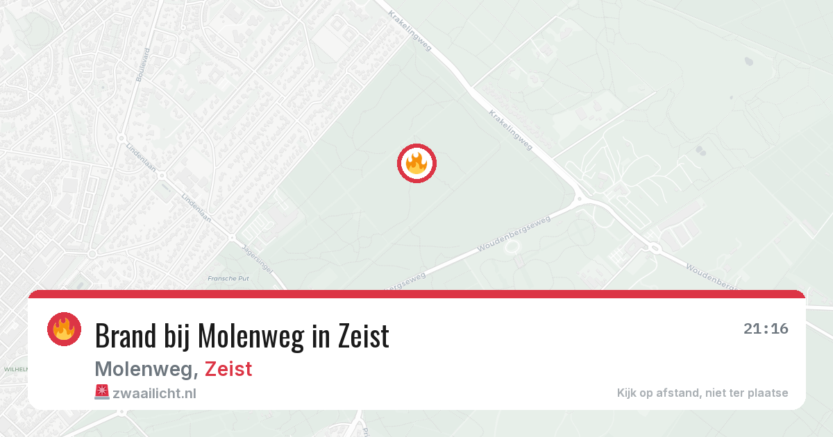 Brand bij Molenweg in Zeist — 8 jun 2026