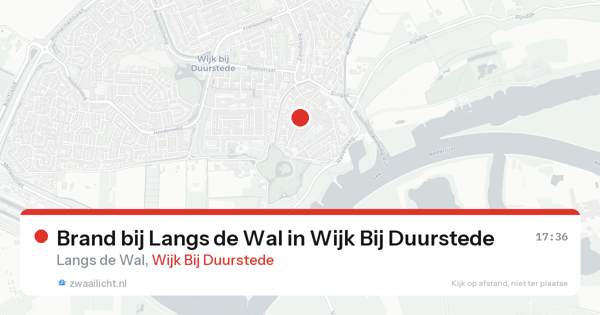 Brand bij Langs de Wal in Wijk Bij Duurstede — 13 aug 2026