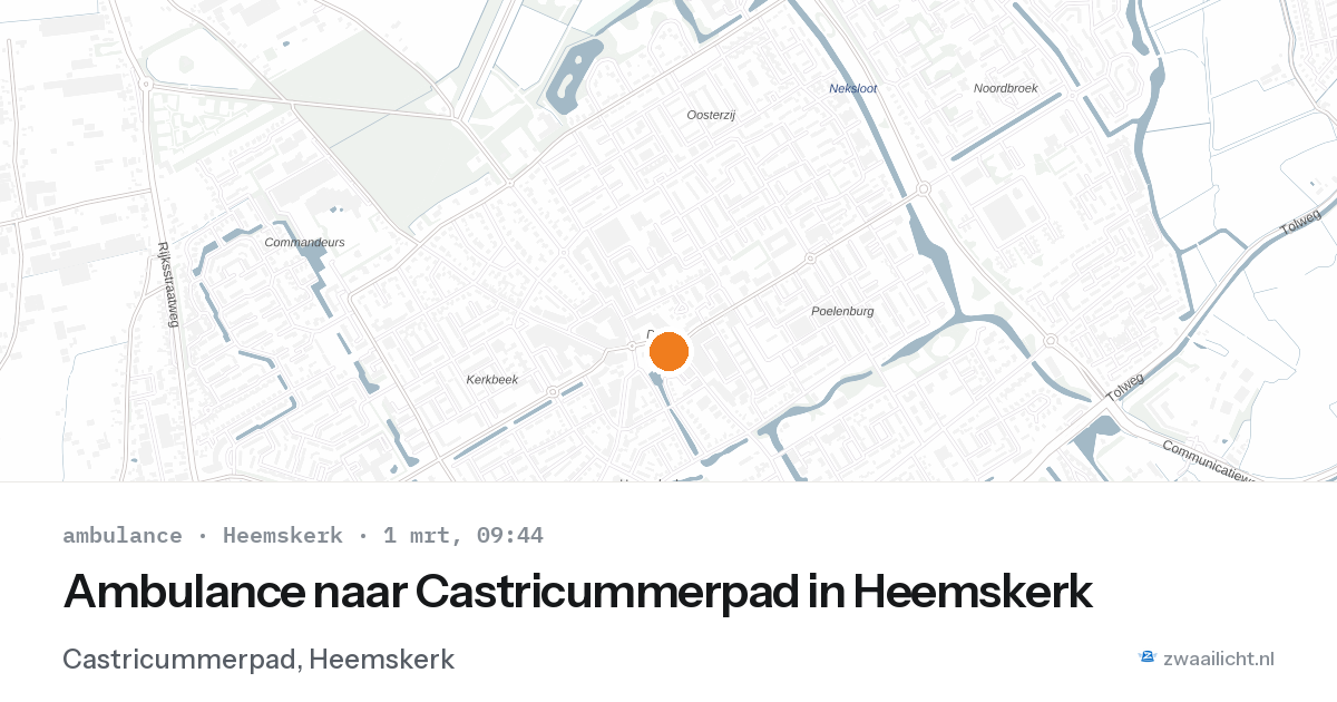 Ambulance naar Castricummerpad in Heemskerk — 1 mrt 2026
