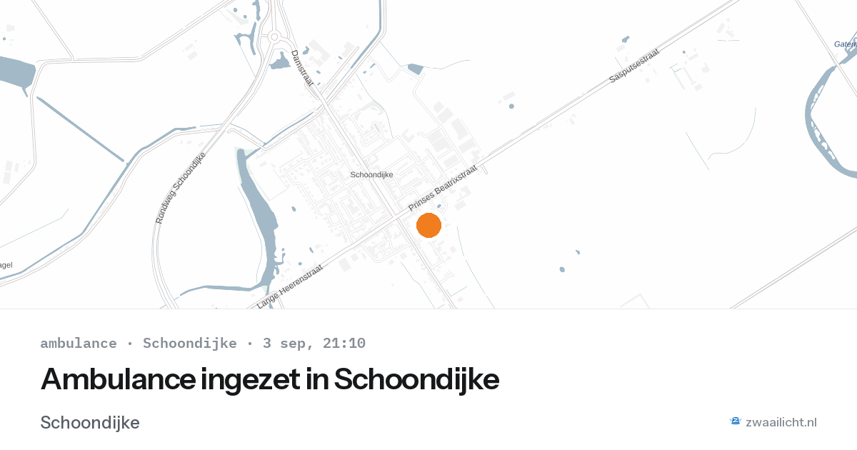 Ambulance ingezet in Schoondijke — 3 sep 2026
