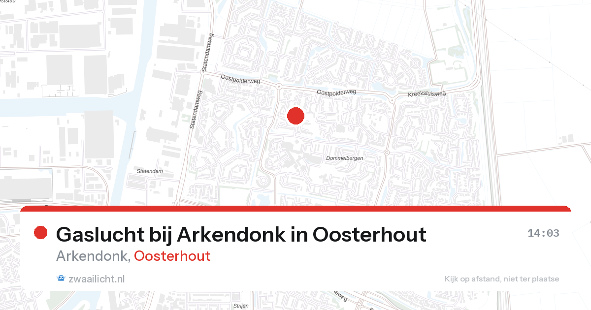 Gaslucht bij Arkendonk in Oosterhout — 9 apr 2026