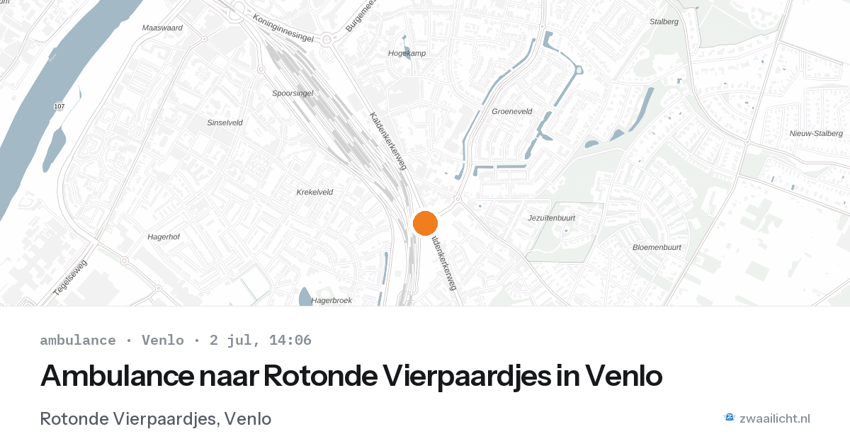 Ambulance naar Rotonde Vierpaardjes in Venlo — 2 jul 2026