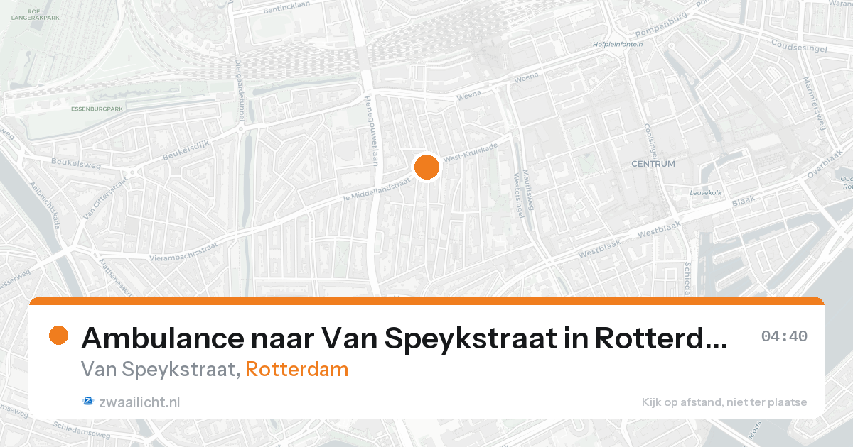Ambulance naar Van Speykstraat in Rotterdam — 16 aug 2026