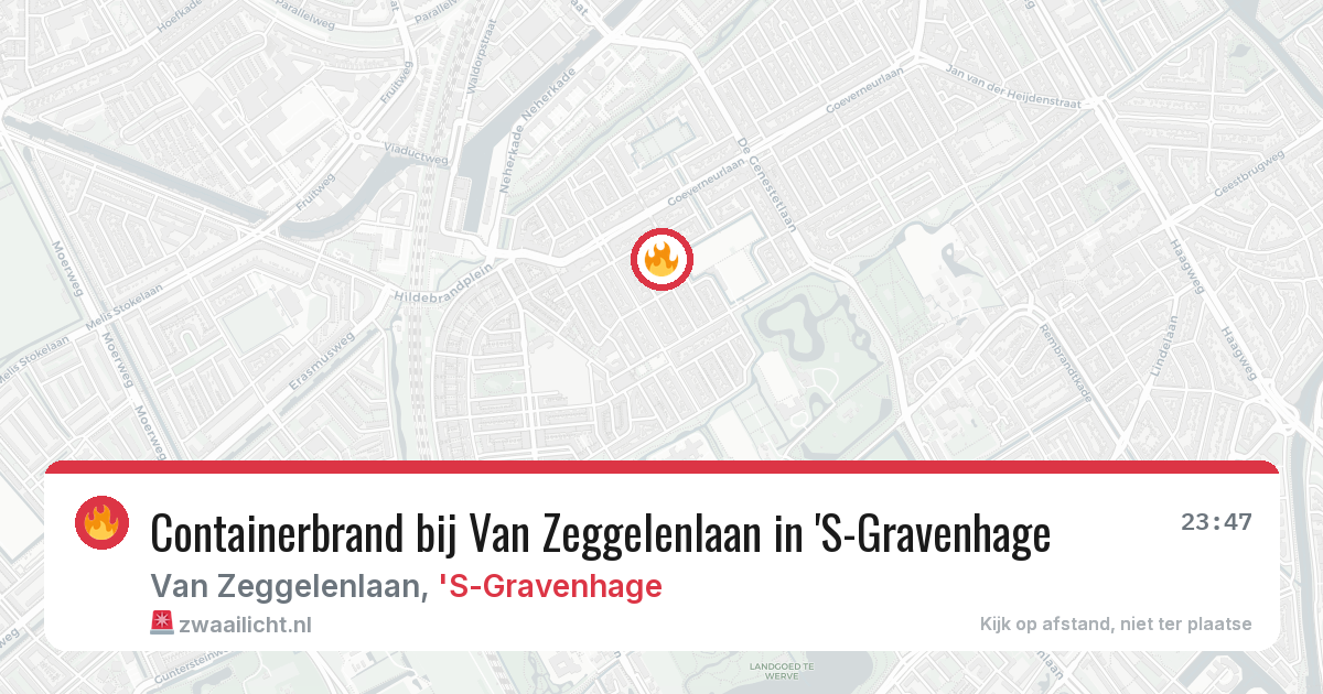 Containerbrand bij Van Zeggelenlaan in 'S-Gravenhage — 19 jul 2026