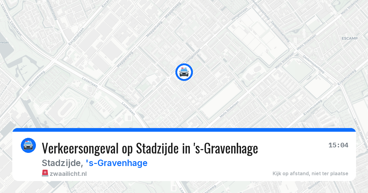 Verkeersongeval op Stadzijde in 's-Gravenhage — 21 mrt 2026