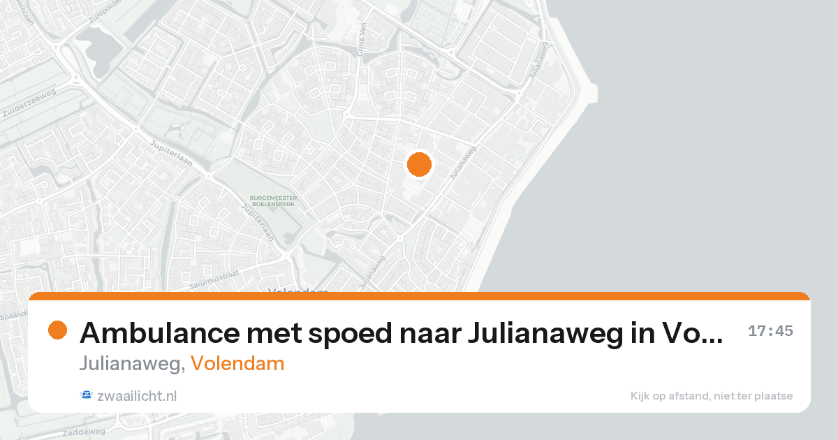 Ambulance met spoed naar Julianaweg in Volendam — 22 aug 2026