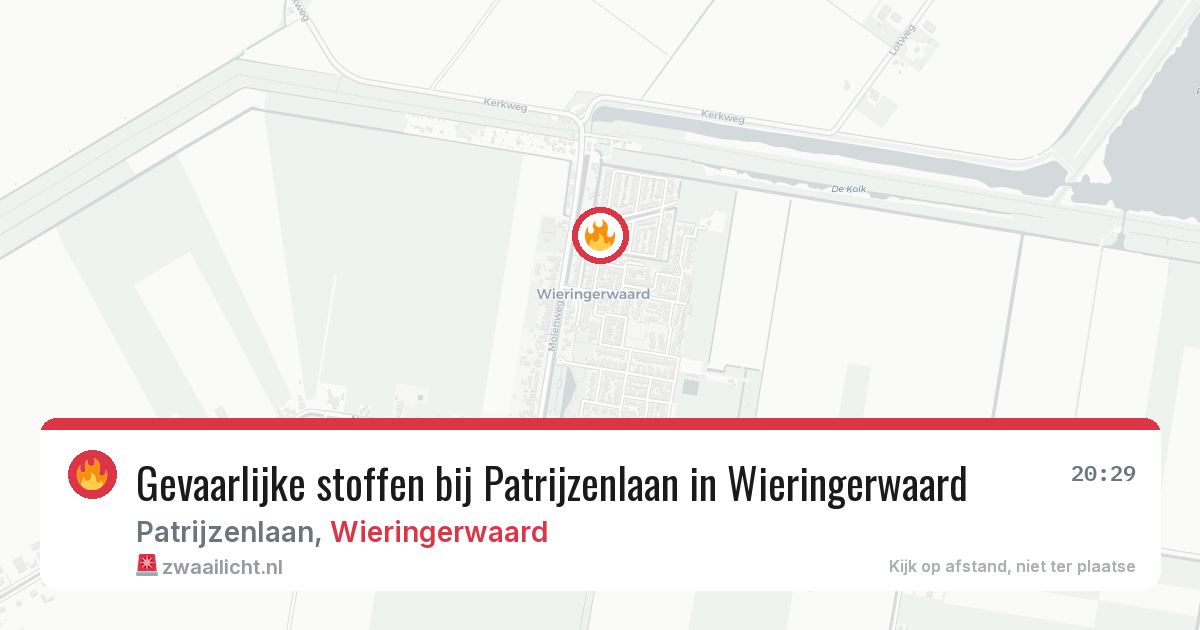 Gevaarlijke stoffen bij Patrijzenlaan in Wieringerwaard — 31 jul 2026