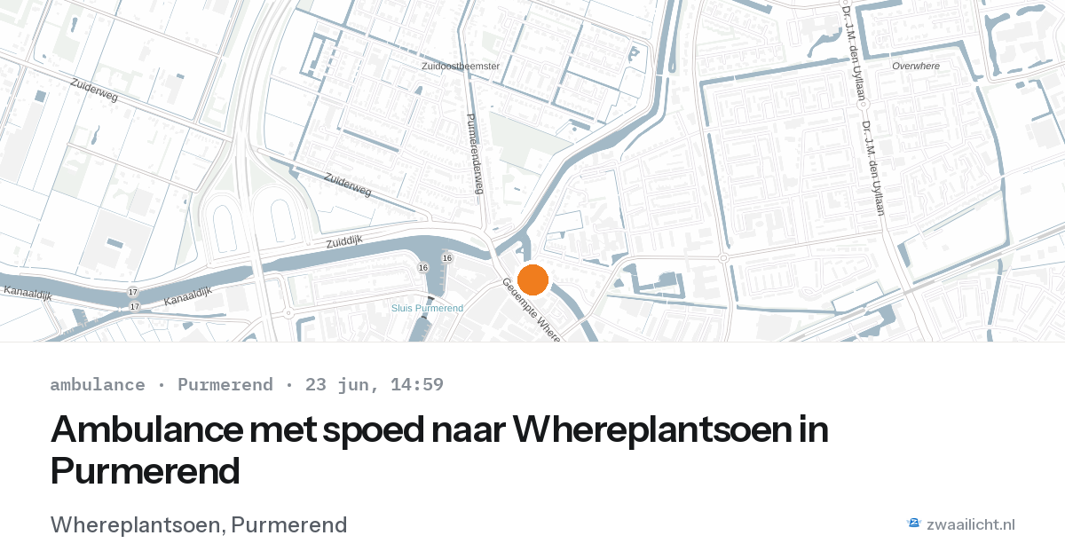 Ambulance met spoed naar Whereplantsoen in Purmerend — 23 jun 2026