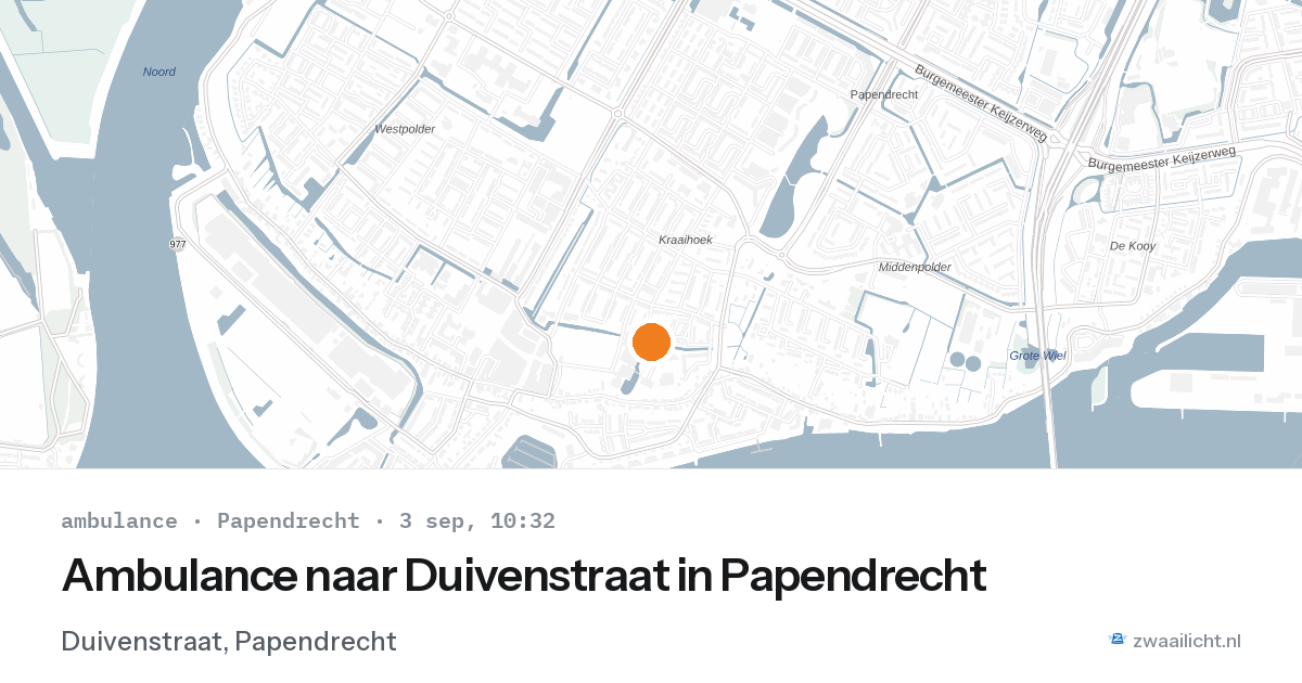 Ambulance naar Duivenstraat in Papendrecht — 3 sep 2026