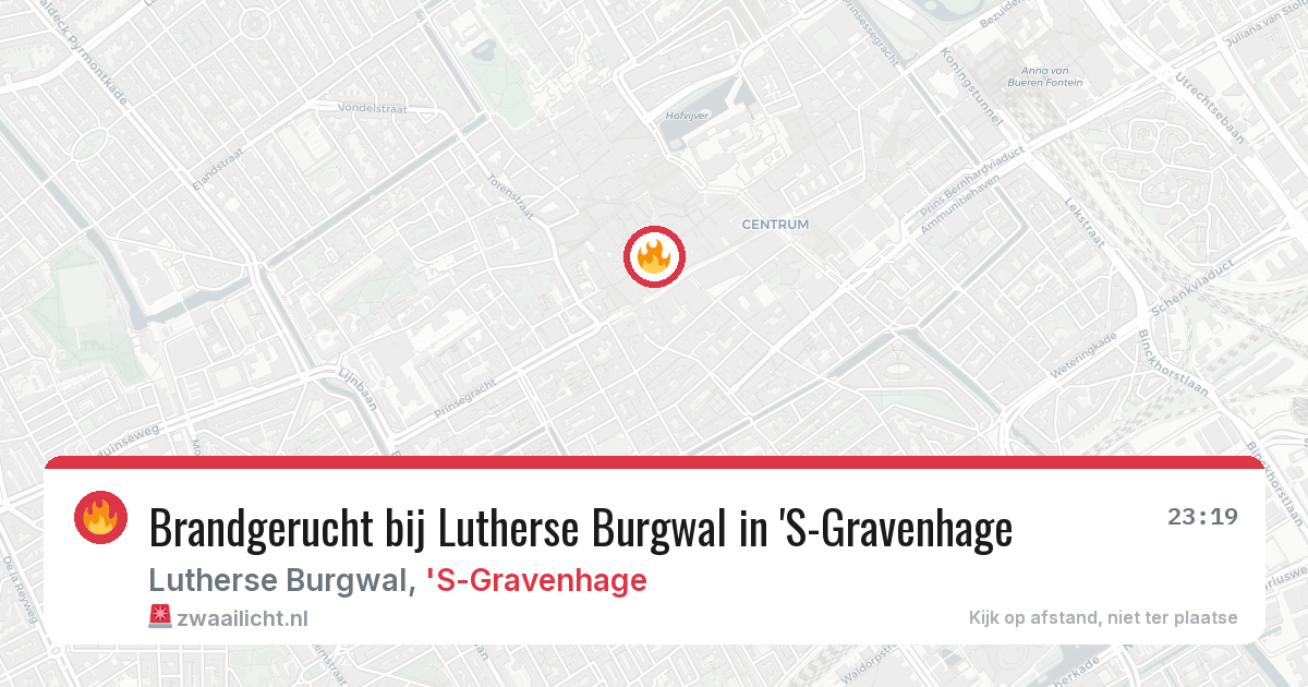 Brandgerucht bij Lutherse Burgwal in 'S-Gravenhage — 1 aug 2026