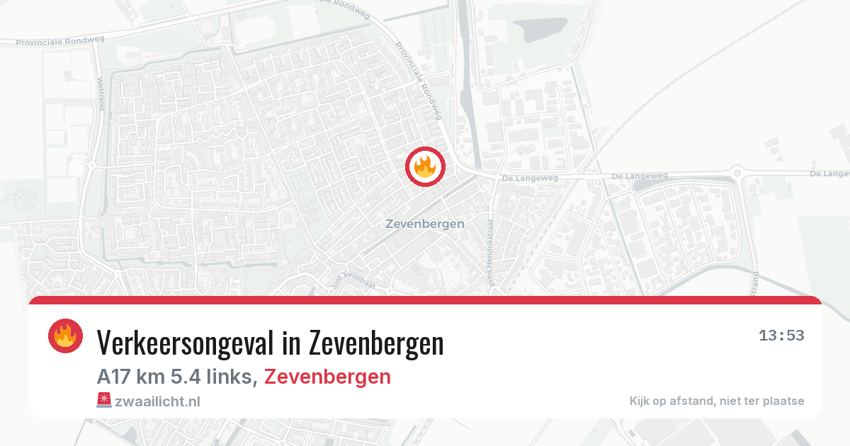 Verkeersongeval in Zevenbergen — 9 jul 2026