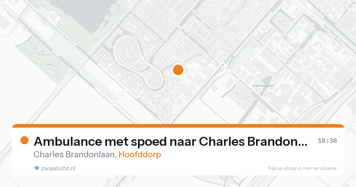 Ambulance met spoed naar Charles Brandonlaan in Hoofddorp — 19 mei 2026