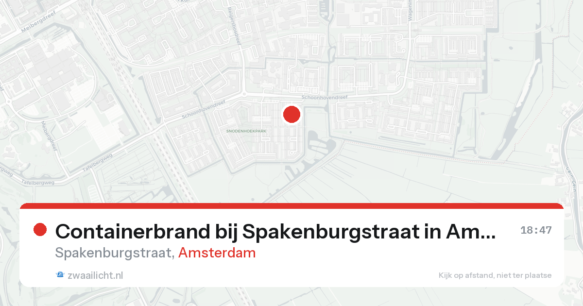 Containerbrand bij Spakenburgstraat in Amsterdam — 1 jun 2026