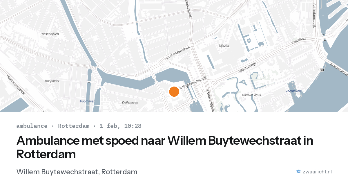 Ambulance met spoed naar Willem Buytewechstraat in Rotterdam — 1 feb 2026