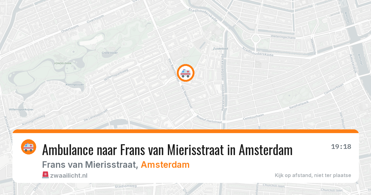 Ambulance naar Frans van Mierisstraat in Amsterdam — 23 jul 2026