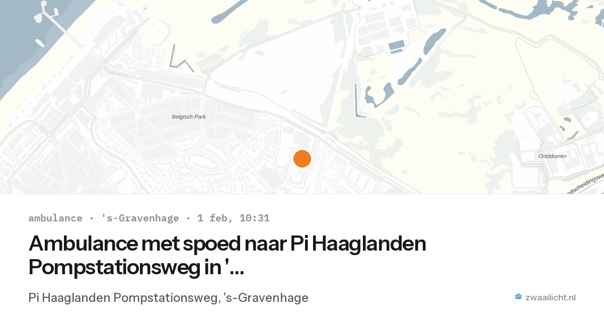 Ambulance met spoed naar Pi Haaglanden Pompstationsweg in 's-Gravenhage — 1 feb 2026