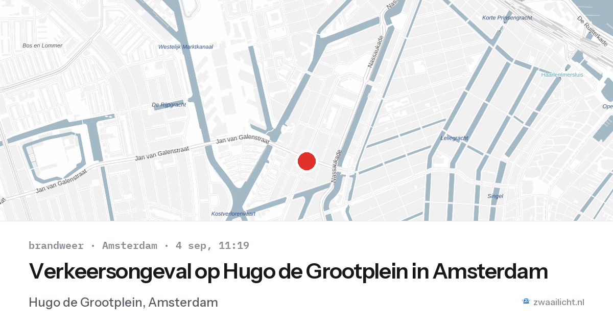 Verkeersongeval op Hugo de Grootplein in Amsterdam — 4 sep 2026