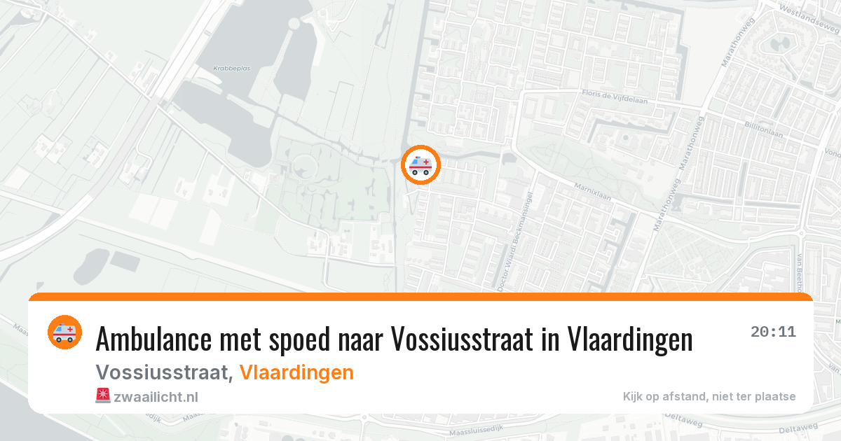 Ambulance met spoed naar Vossiusstraat in Vlaardingen — 25 jun 2026