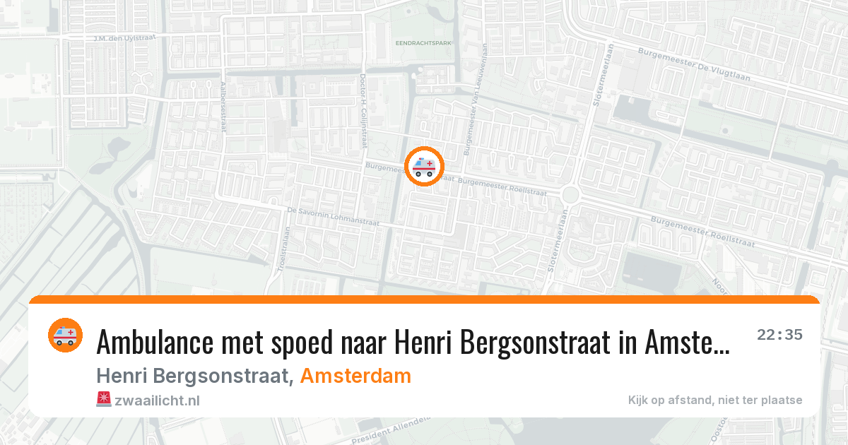 Ambulance met spoed naar Henri Bergsonstraat in Amsterdam — 12 jul 2026