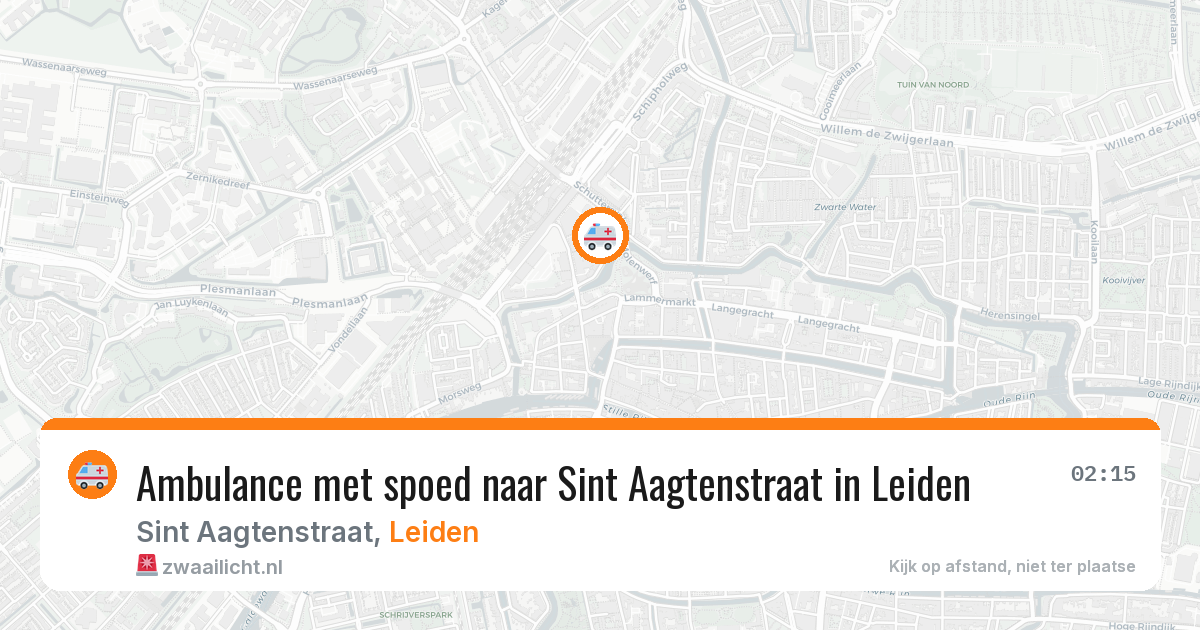 Ambulance met spoed naar Sint Aagtenstraat in Leiden — 2 aug 2026