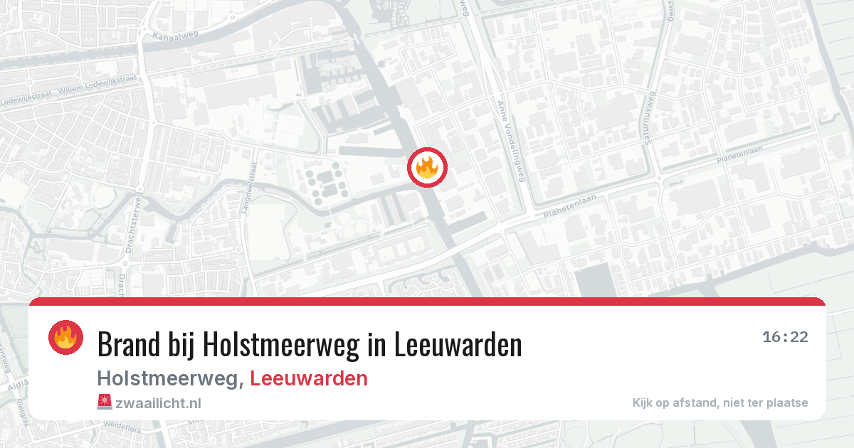 Brand bij Holstmeerweg in Leeuwarden — 24 jul 2026