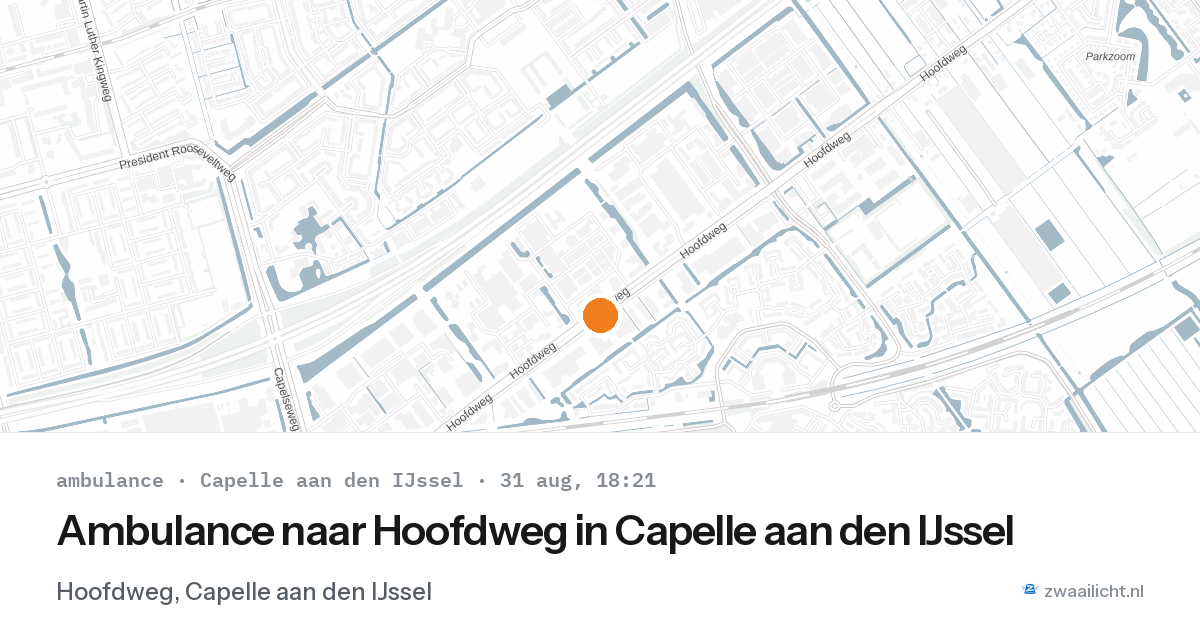 Ambulance naar Hoofdweg in Capelle aan den IJssel — 31 aug 2026