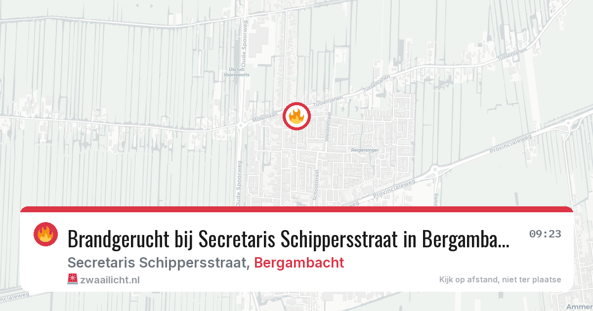 Brandgerucht bij Secretaris Schippersstraat in Bergambacht — 28 mei 2026