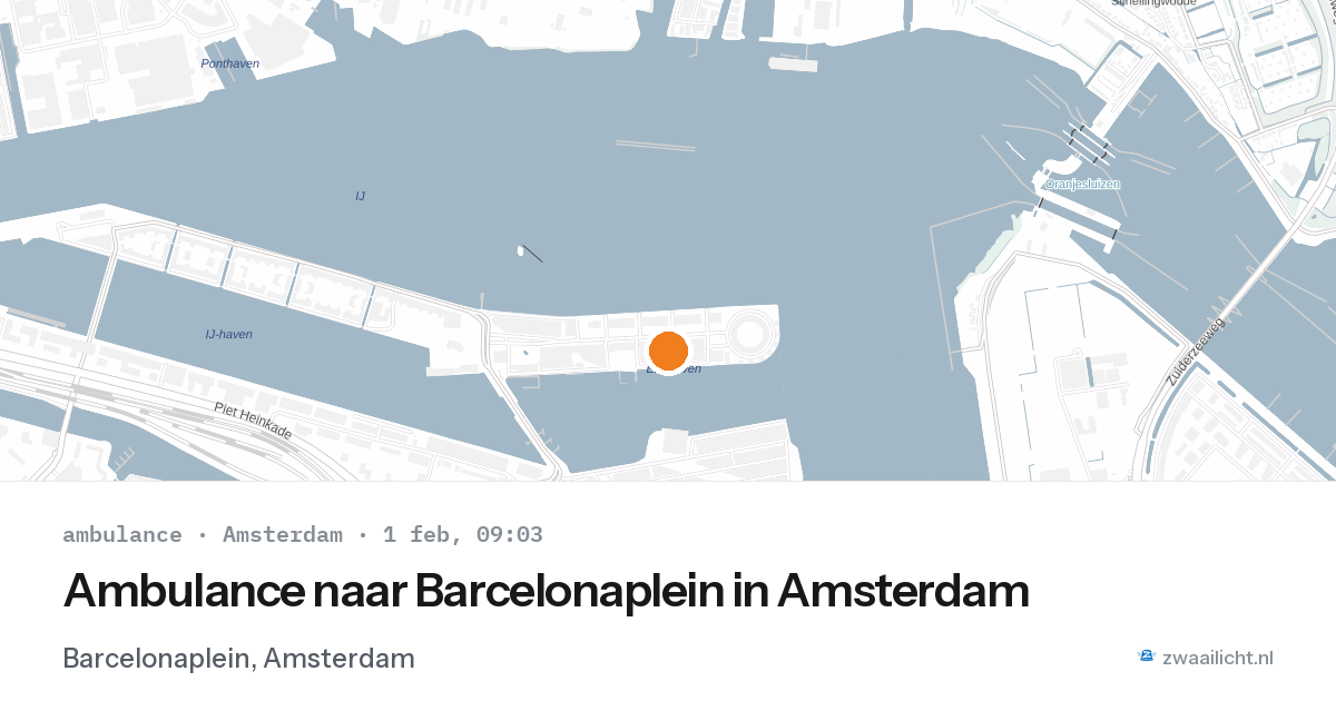 Ambulance naar Barcelonaplein in Amsterdam — 1 feb 2026