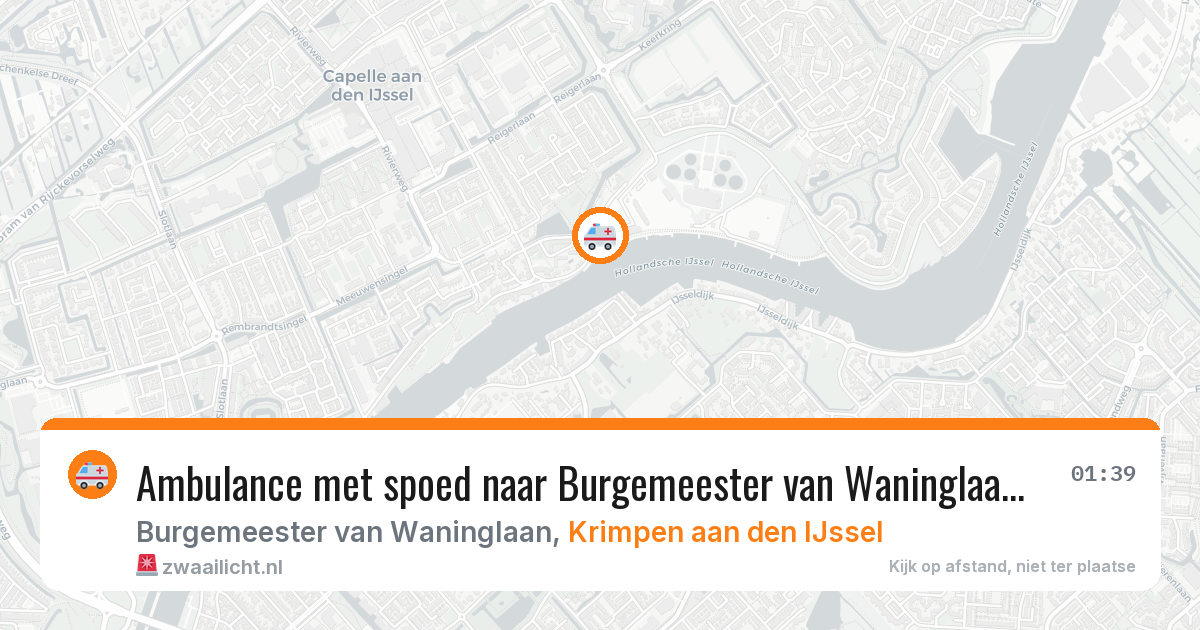 Ambulance met spoed naar Burgemeester van Waninglaan in Krimpen aan den IJssel — 3 mei 2026