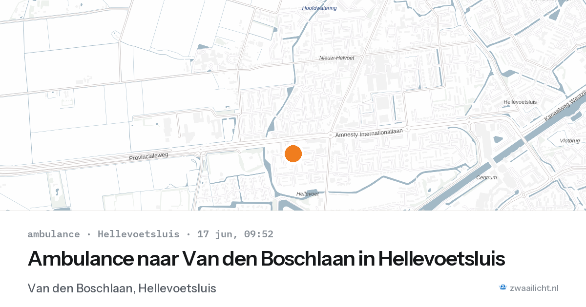 Ambulance naar Van den Boschlaan in Hellevoetsluis — 17 jun 2026