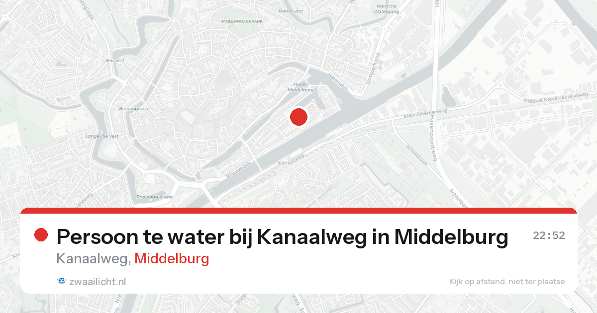 Persoon te water bij Kanaalweg in Middelburg — 21 aug 2026
