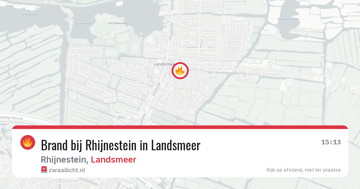 Brand bij Rhijnestein in Landsmeer — 21 jun 2026